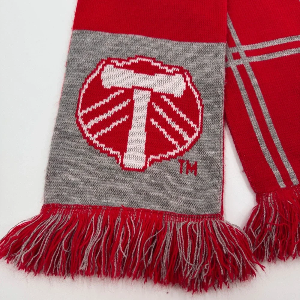Daimler Portland‎ Timbers Knit Scarf Red Gray Logo Acrylic Made in Turkey
